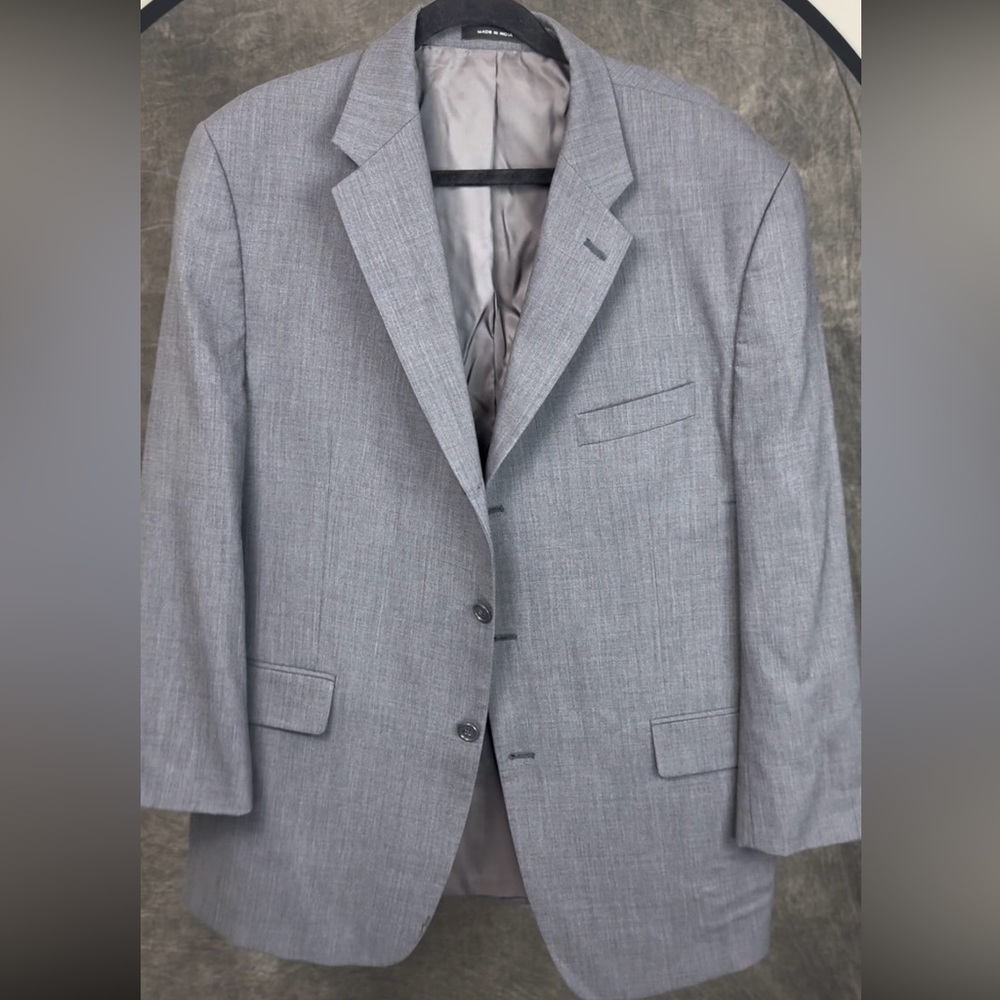 Calvin Klein Gray Wool Blazer | Men’s 46R Classic Two-Button Sport Coat